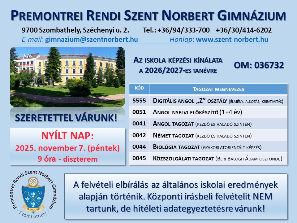 Felvételi plakát